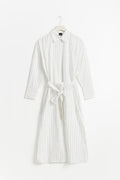 Wide slit shirt dress - Black stripe