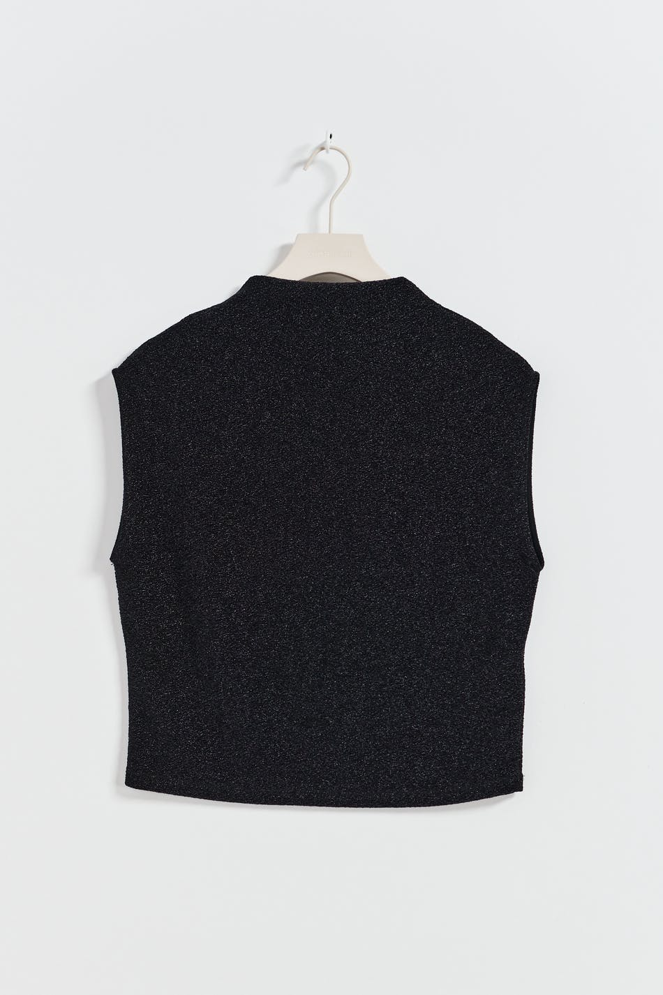 Loose glitter funnel neck top - Noir
