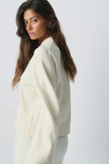 Crew neck knitted sweater - Gardenia