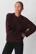 Crew neck knitted sweater - Peacoat