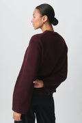 Crew neck knitted sweater - Peacoat