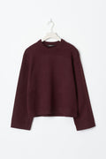 Crew neck knitted sweater - Bordeaux foncé