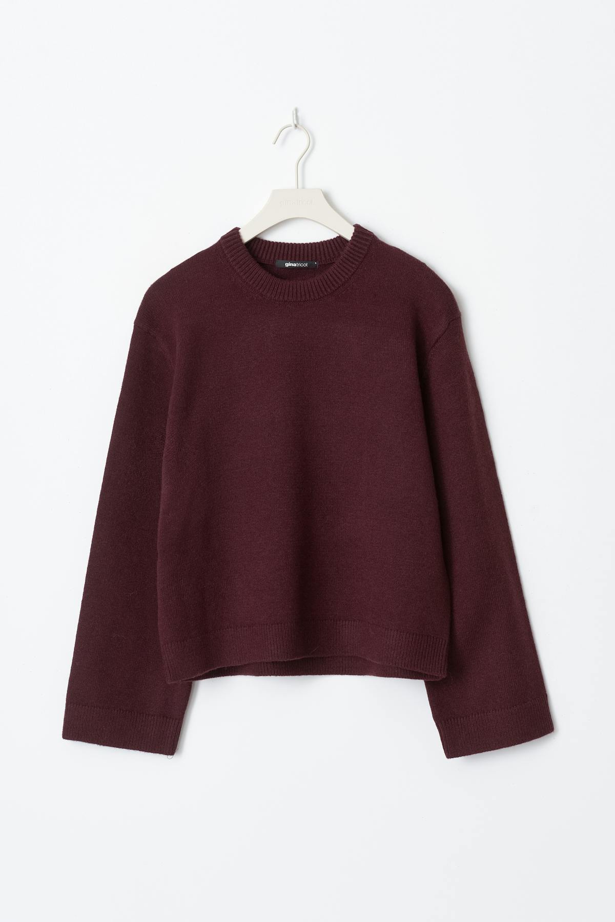 Crew neck knitted sweater - Bordeaux foncé