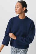 Crew neck knitted sweater - Gardenia
