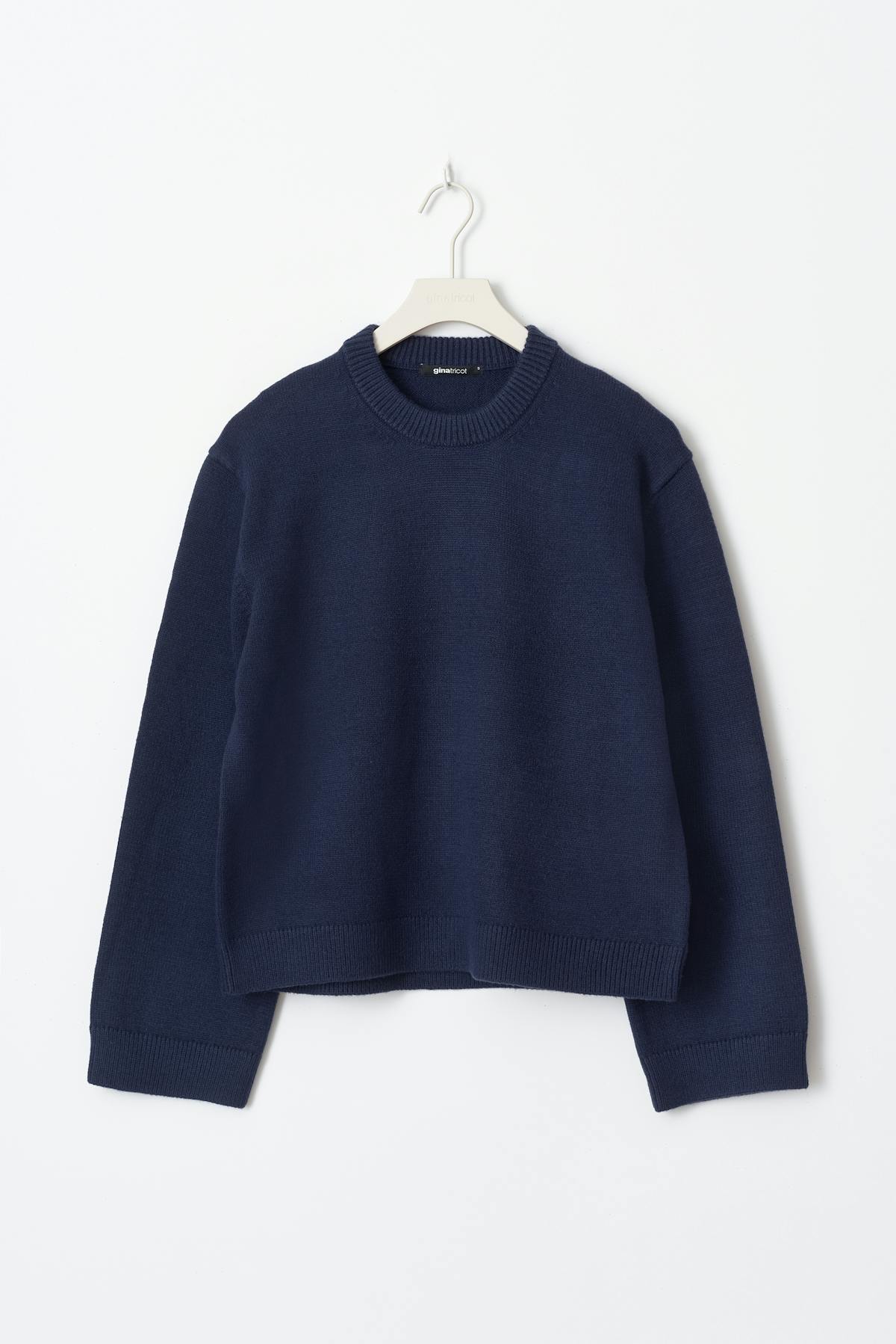 Crew neck knitted sweater - Peacoat