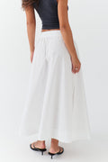 Poplin slit skirt - Blanc