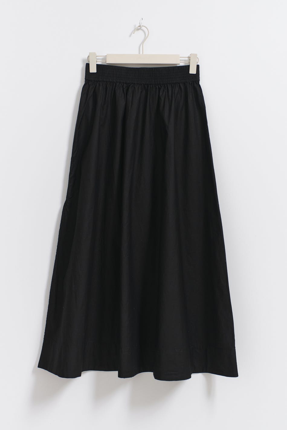 Poplin slit skirt - Noir