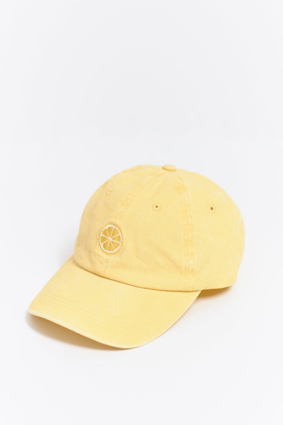 washed cotton cap - Jaune clair