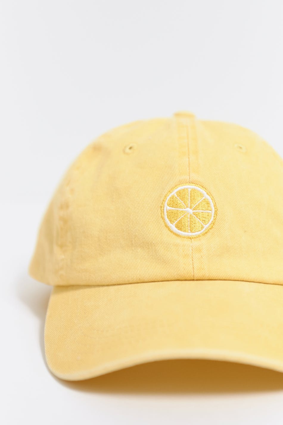 washed cotton cap - Jaune clair