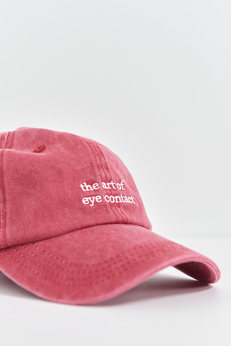washed cotton cap - Clear pink