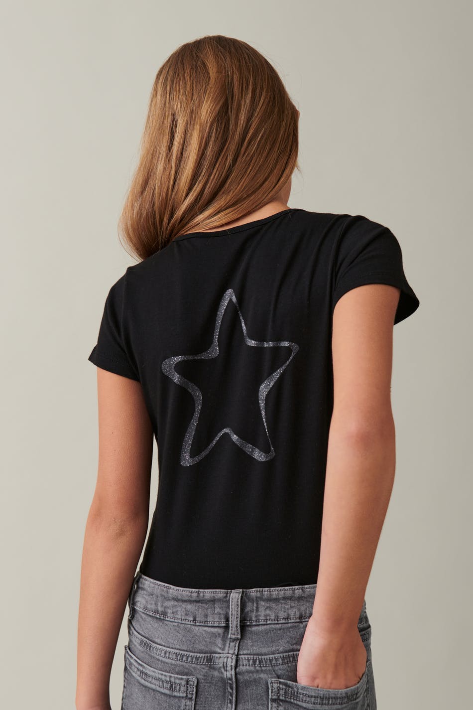 Y tight tee - Black/stars