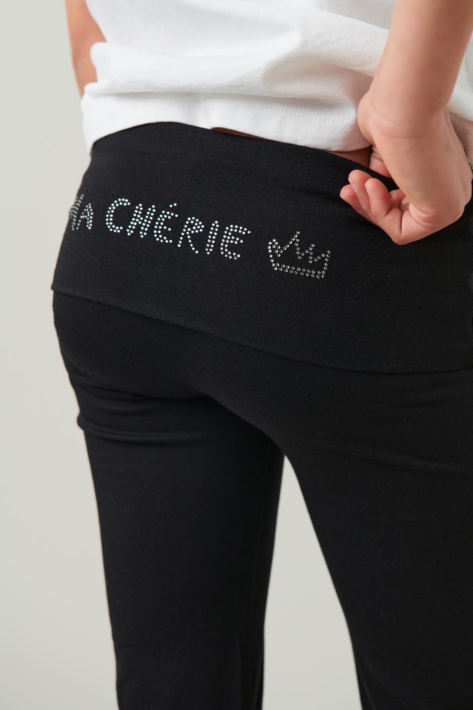 Y printed yoga leggings - Black/text
