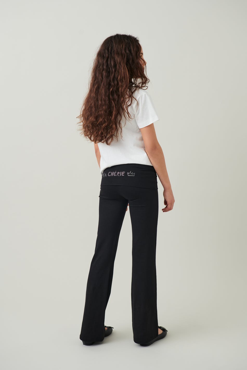 Y printed yoga leggings - Black/text