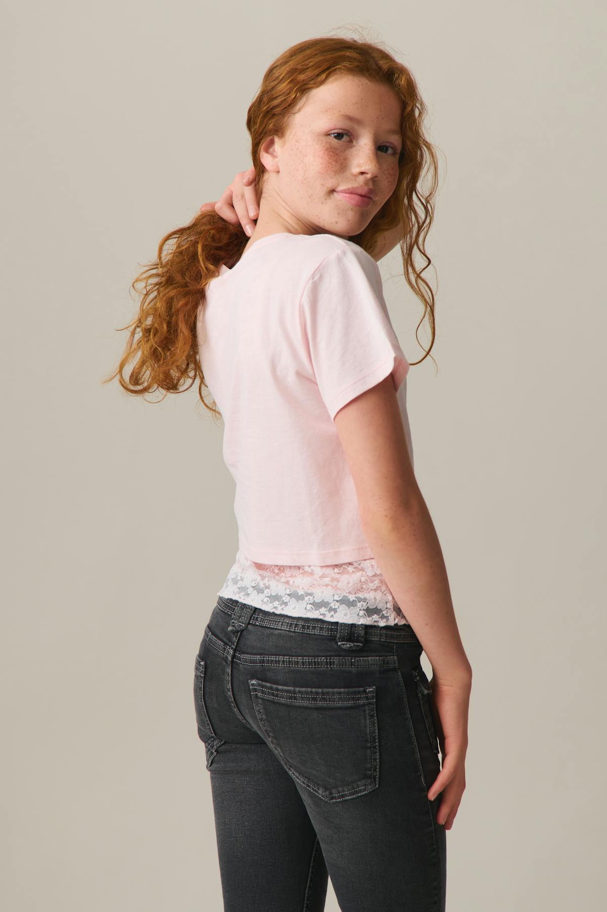 Y cropped tee - Rose