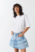 Frill denim skirt - Bleu clair