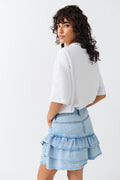 Frill denim skirt - Bleu clair