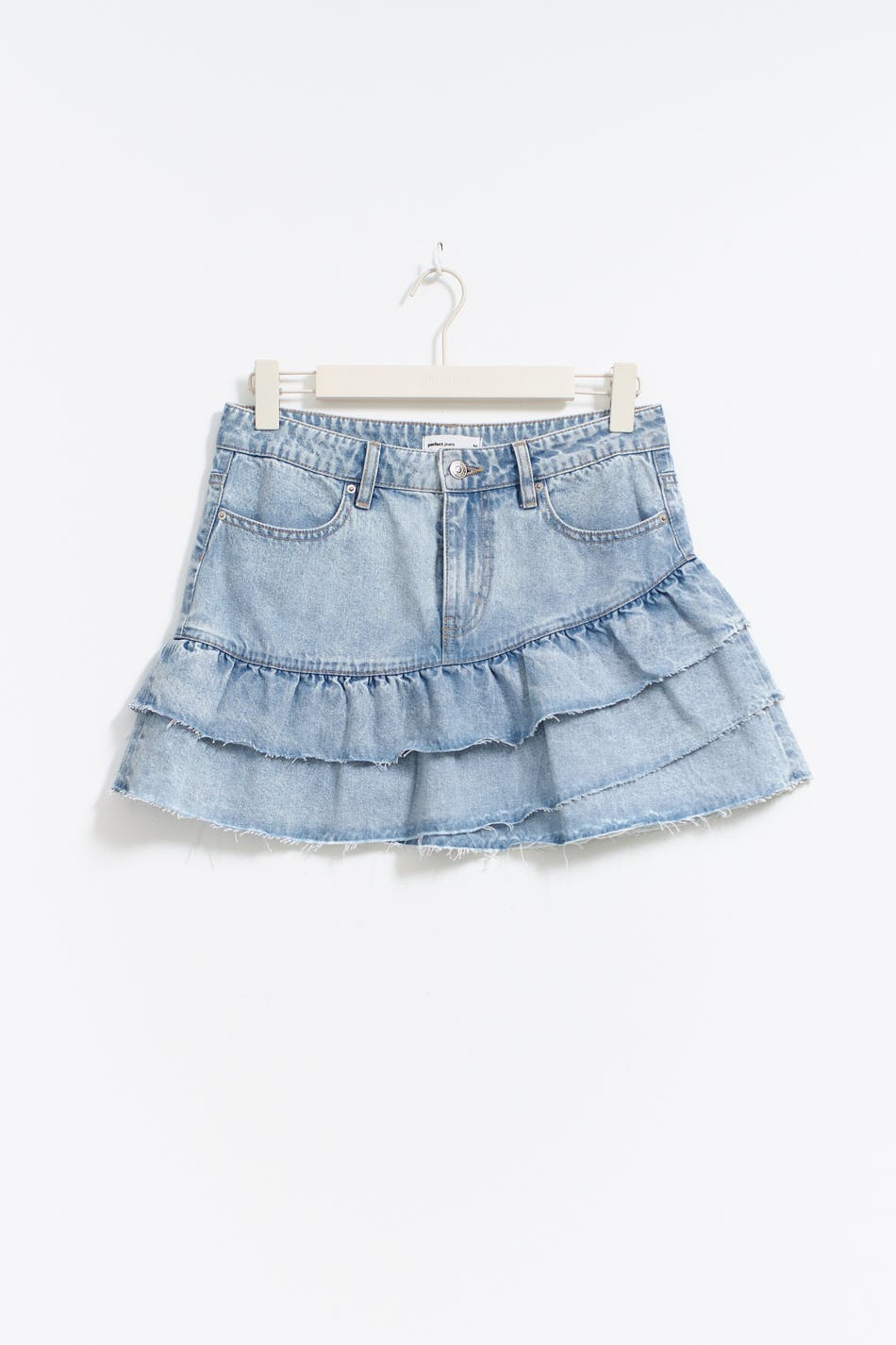 Frill denim skirt - Bleu clair