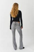 low waist bootcut jeans - Gris