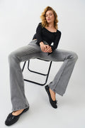 low waist bootcut jeans - Gris