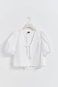 Puff sleeve blouse - Blue flower