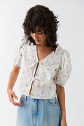 Puff sleeve blouse - Flower aop