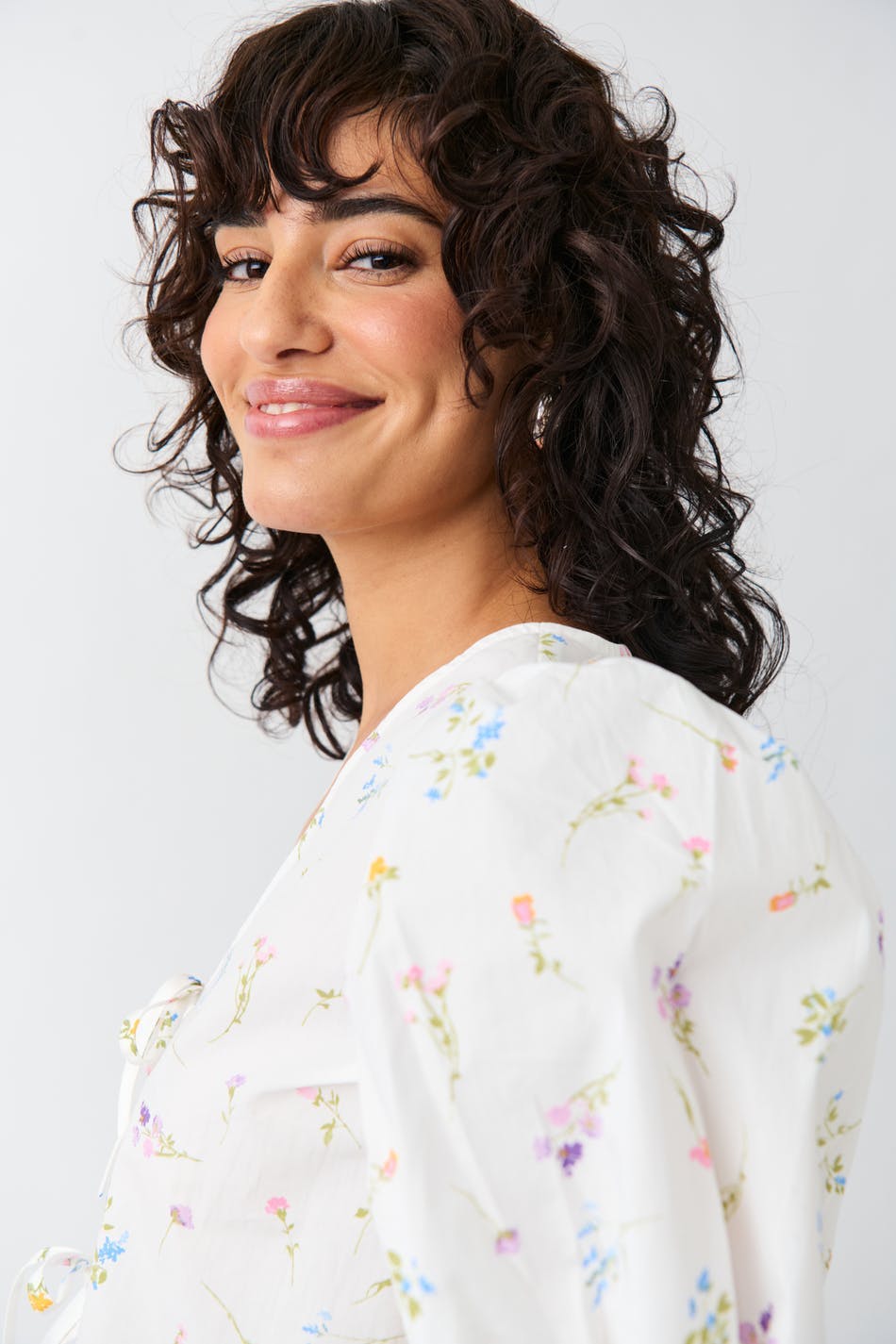 Puff sleeve blouse - Flower aop
