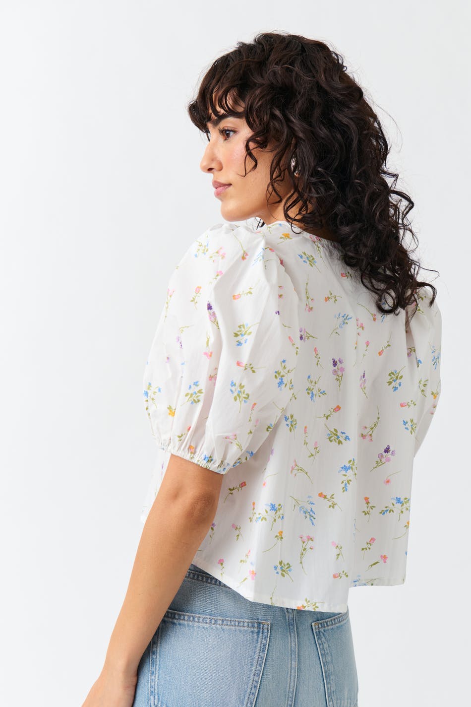 Puff sleeve blouse - Flower aop