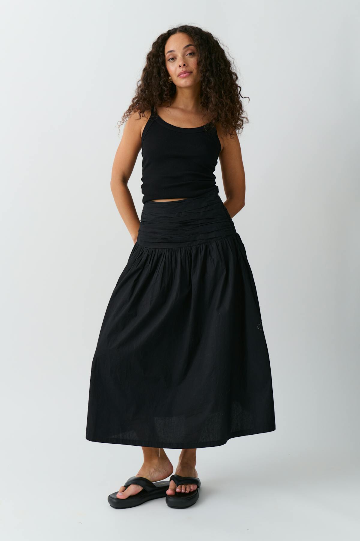 Dropped waist skirt - Noir