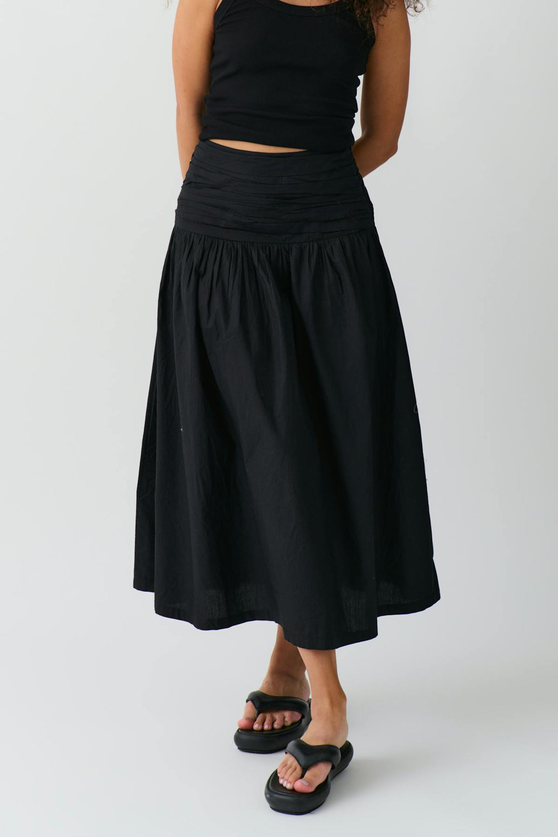 Dropped waist skirt - Noir