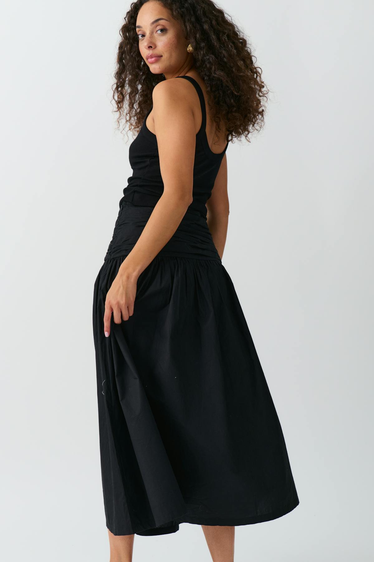 Dropped waist skirt - Noir