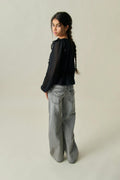 Y frill v blouse - Noir