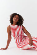 Boatneck rib dress - Noir