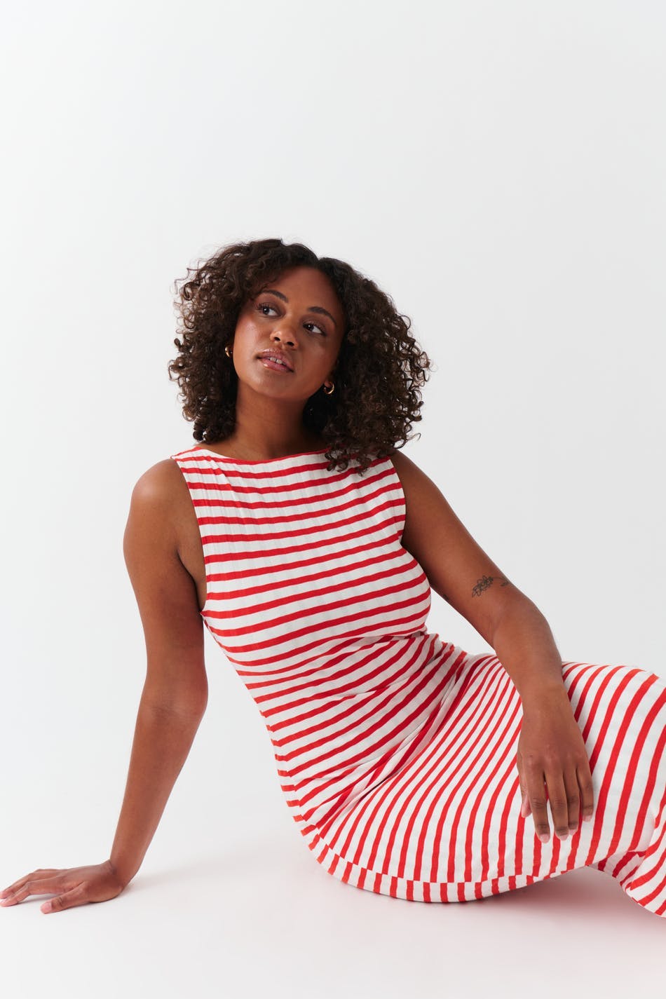 Boatneck rib dress - Noir