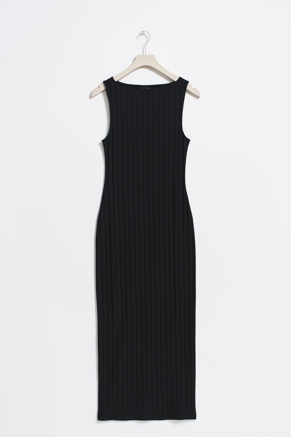 Boatneck rib dress - Noir