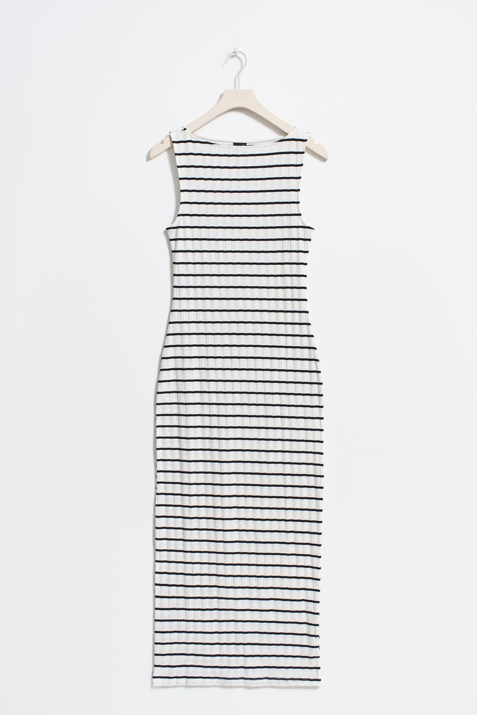 Boatneck rib dress - Red stripe