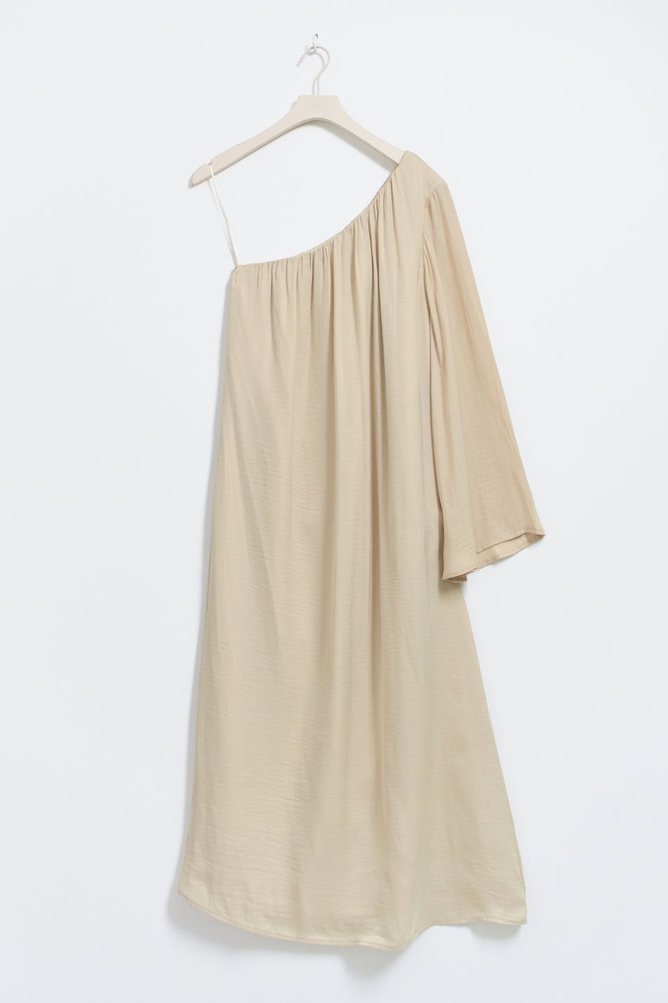Fluid oneshoulder dress - Beige