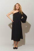 Fluid oneshoulder dress - Noir