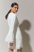 Floral wrap dress - Blanc cassé