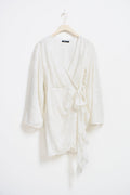 Floral wrap dress - Blanc cassé