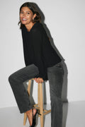 pleated blouse - Noir
