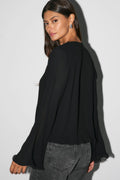 pleated blouse - Noir