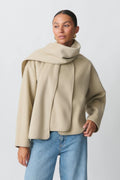 Short scarf jacket - Greige