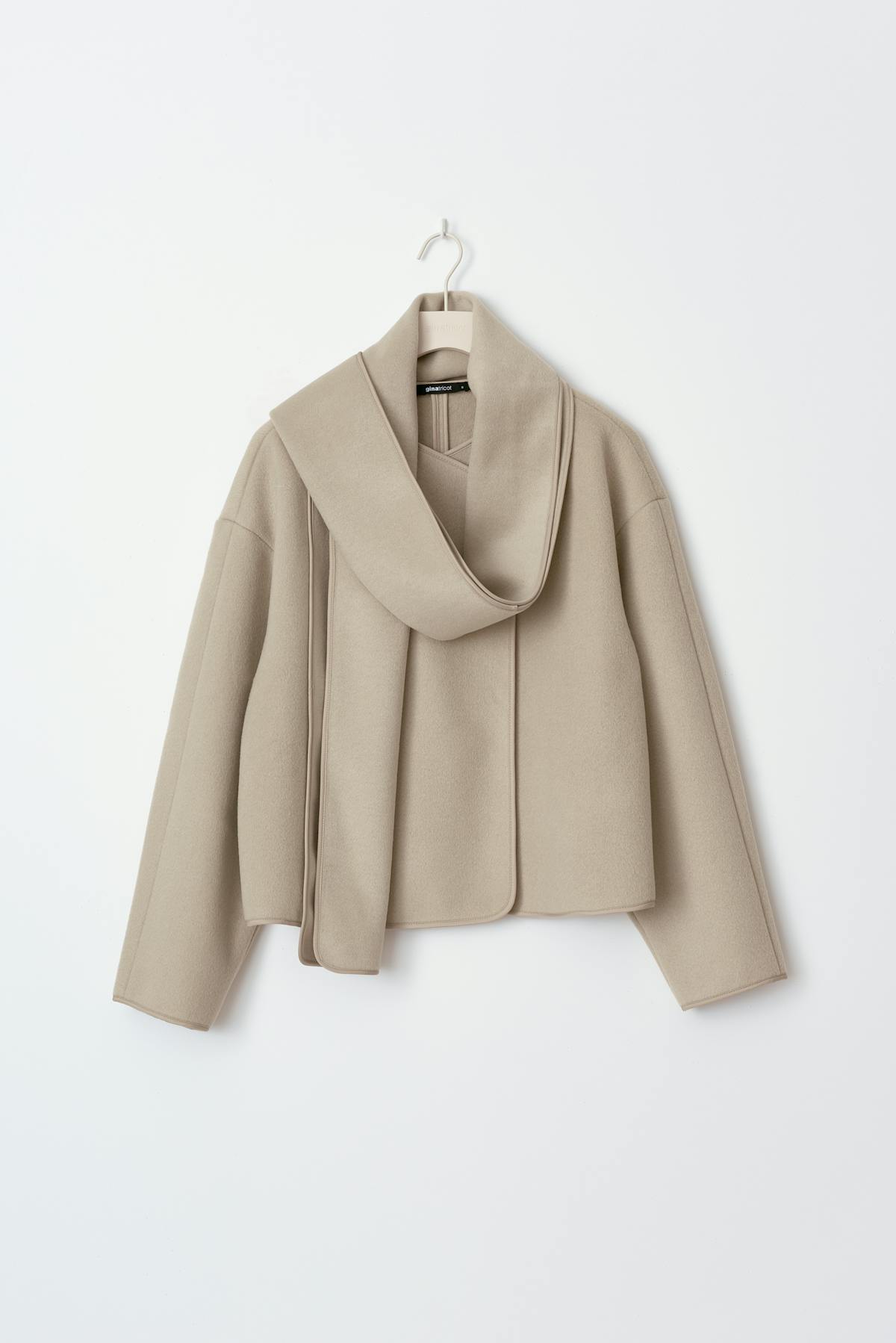 Short scarf jacket - Greige
