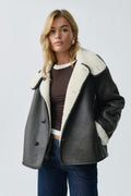 Reversible teddy jacket - Blanc cassé