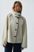 Reversible teddy jacket - Blanc cassé