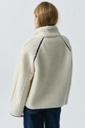 Reversible teddy jacket - Blanc cassé