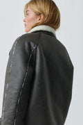 Reversible teddy jacket - Blanc cassé