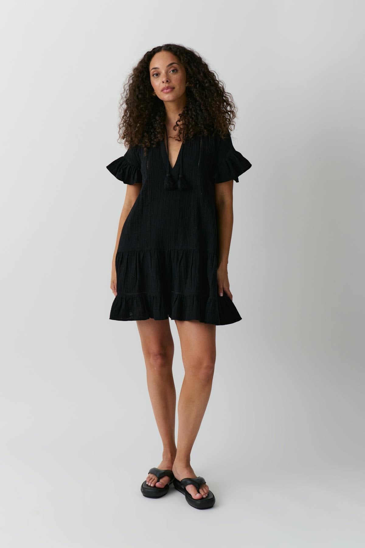 boho beach dress - Noir