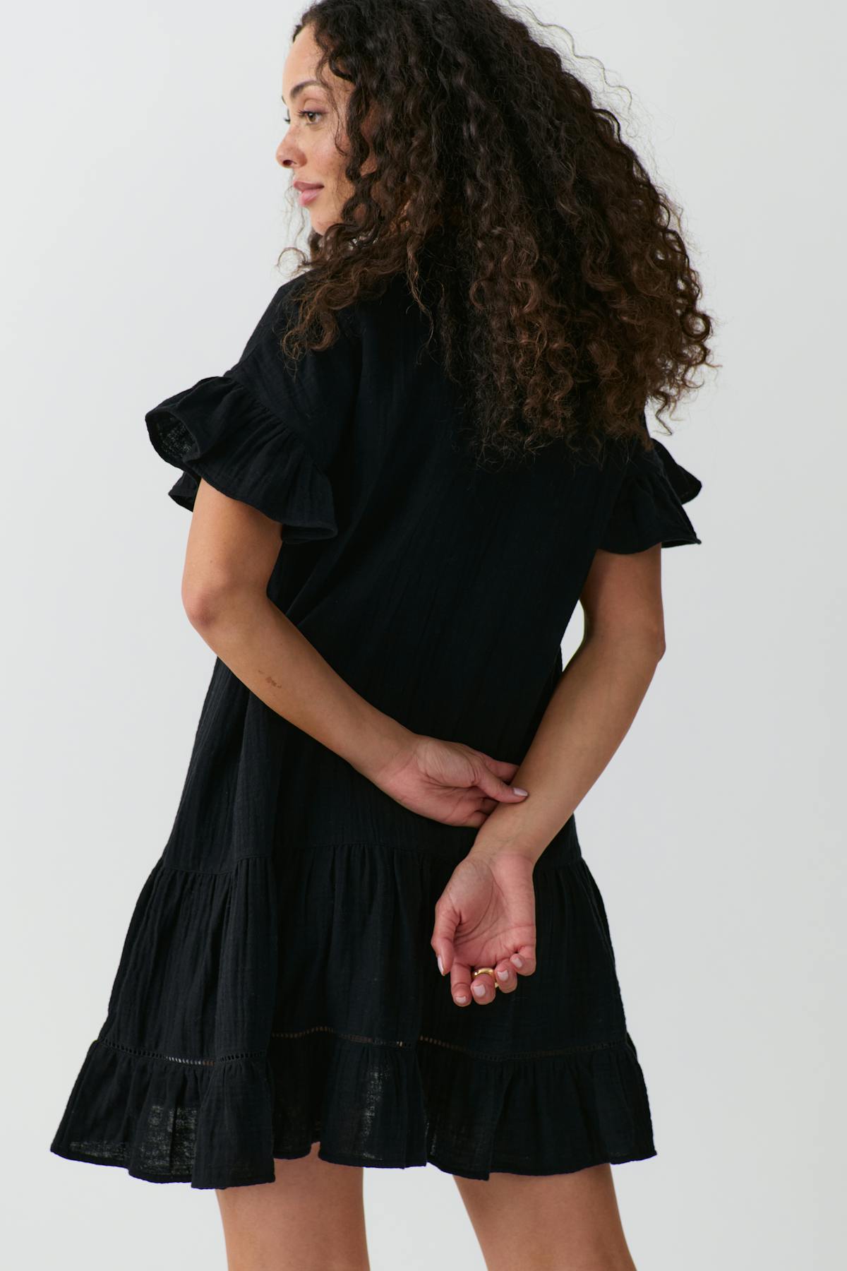 boho beach dress - Noir