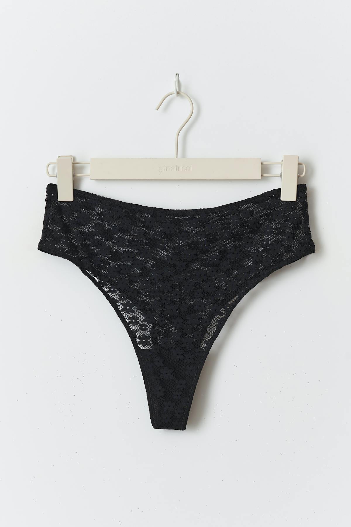 high waist lace brazilian - Noir